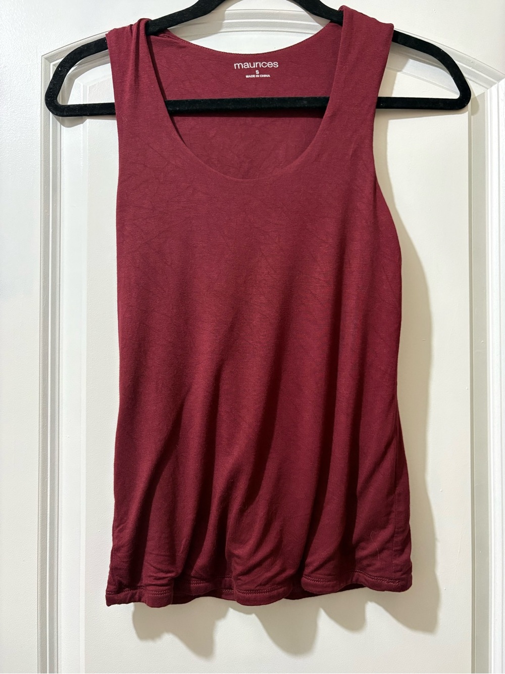 maurices Burgundy Scoop Neck Tank Top